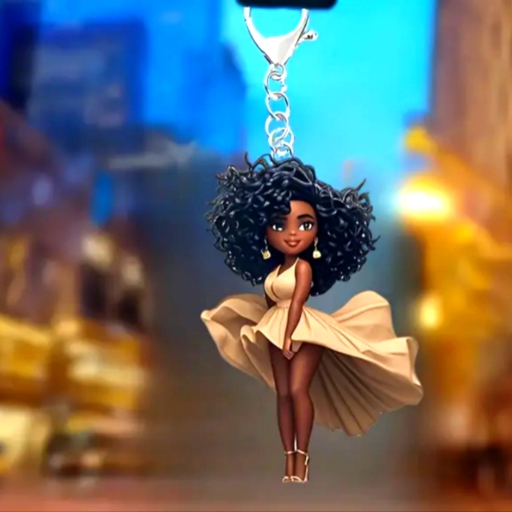 Brown Sugar Lady 2D Acrylic Keychain Charm - Picture 5 of 9